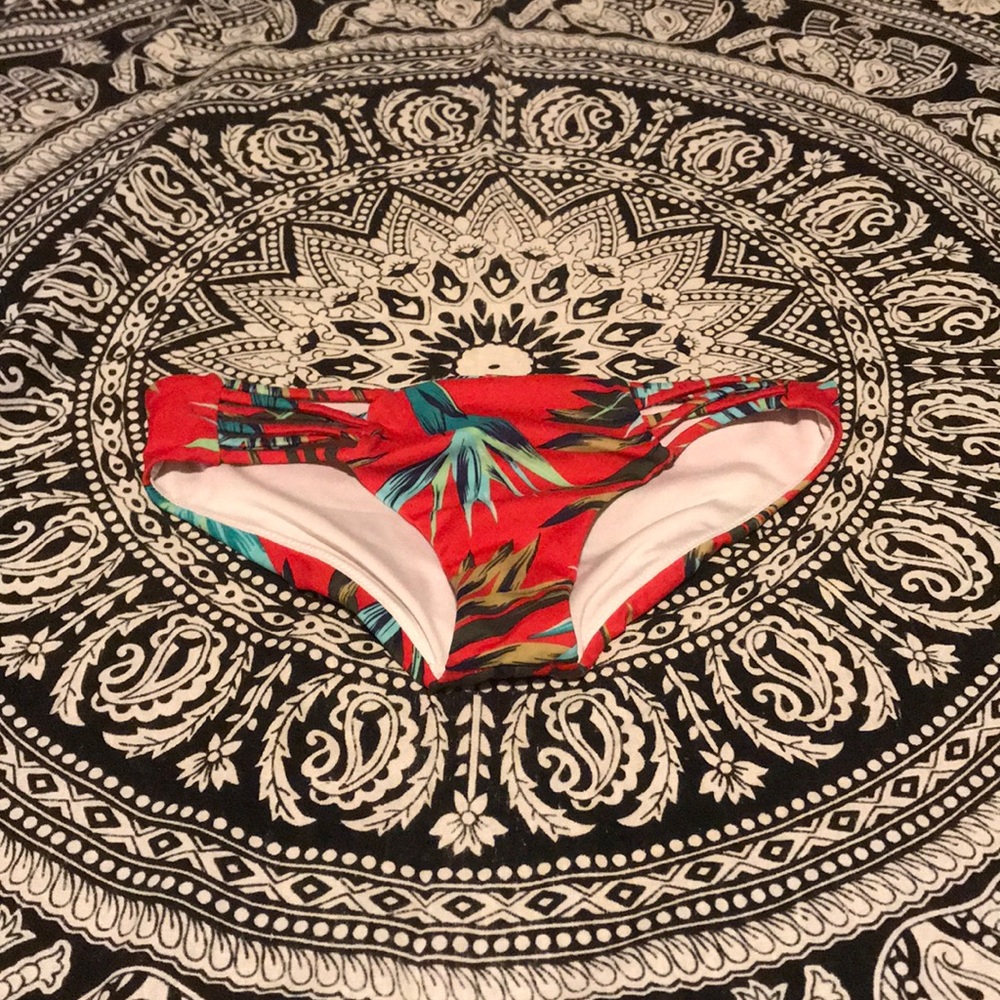 Red tropical Victoria secret swimsuit bottoms